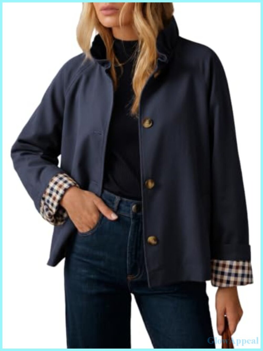 Womens Trench Coat Lightweight Single Breasted Jacket Outerwear